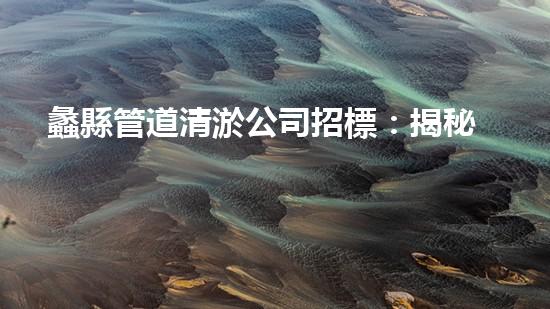 蠡縣管道清淤公司招標：揭秘神秘工程，解密底層黑科技！